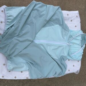 Athleta Light Blue Hooded Jacket & Skort